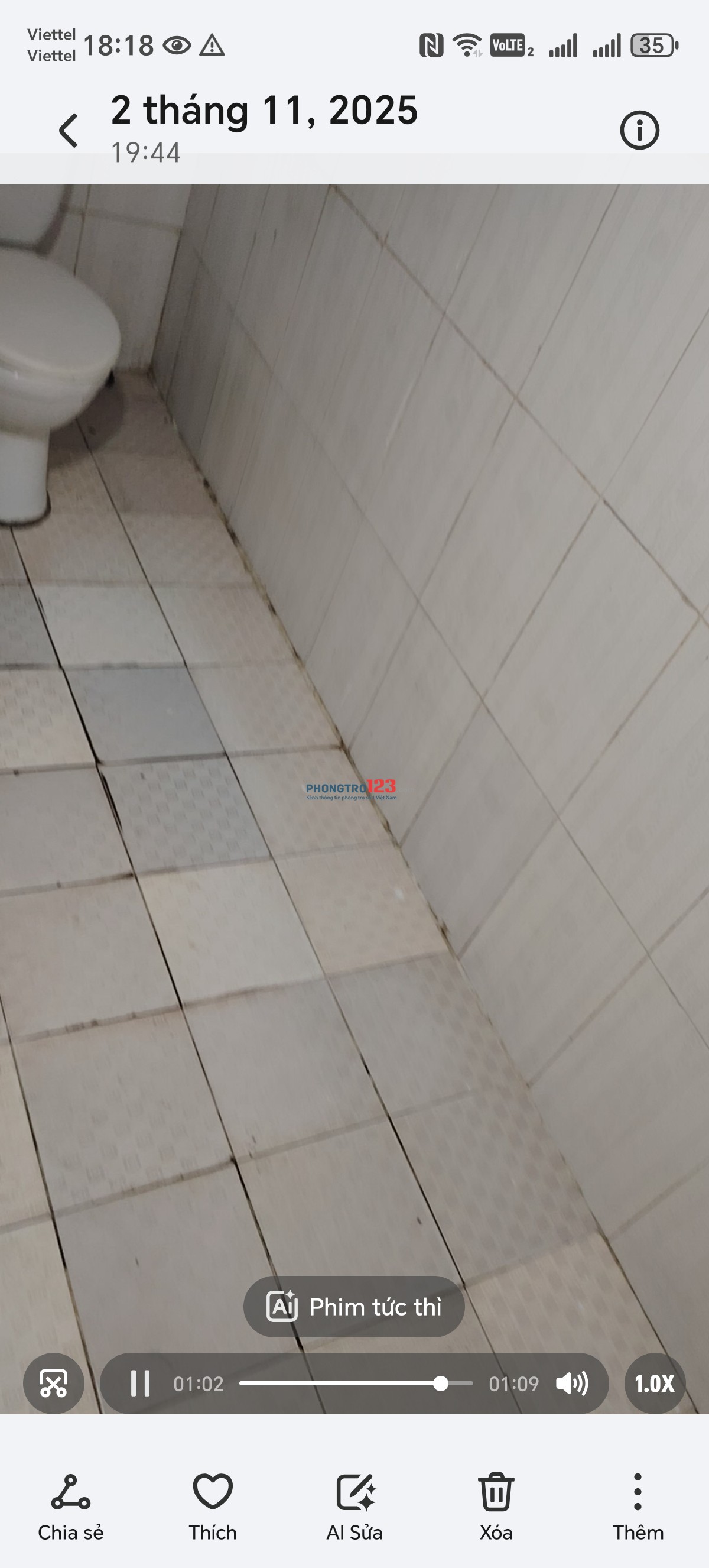  Chính chủ cho thuê phòng độc lập khép kín, DT 45m2. Cạnh trường Học viện Mật mã, ĐH giao thông...