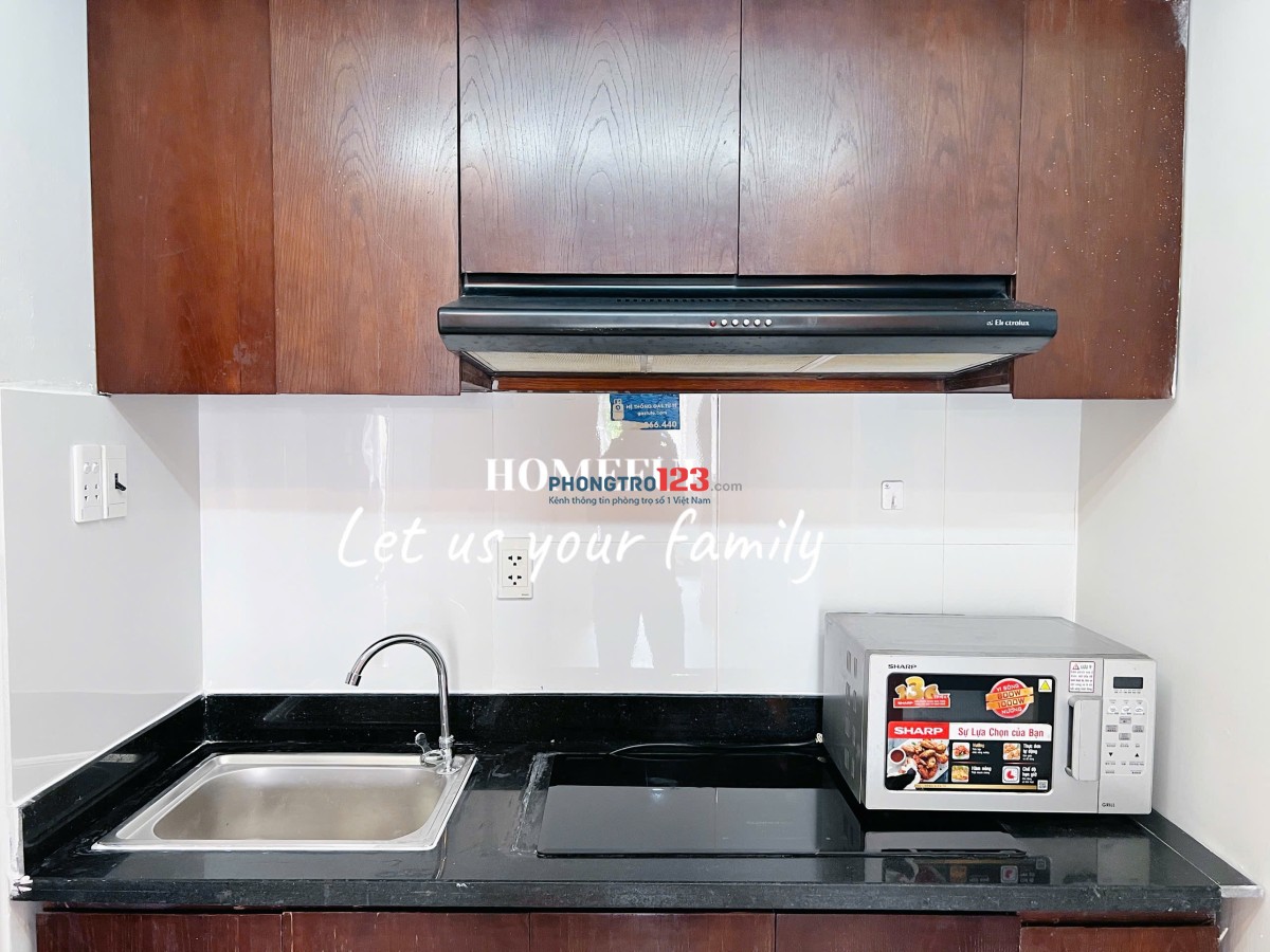 Căn hộ 1pn rộng 40m2 cửa sổ lớn ngay trung tâm quận tân bình gần ga t3 cv hoàng văn thụ khu k300