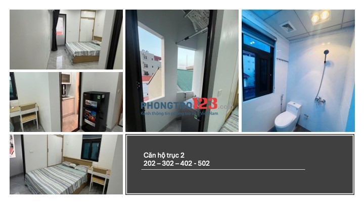 Căn hộ cho thuê (1NK, 1 Vệ Sinh, 1 Bếp ngăn riêng ko ám mùi, 1 ban công máy giặt phơi riêng)