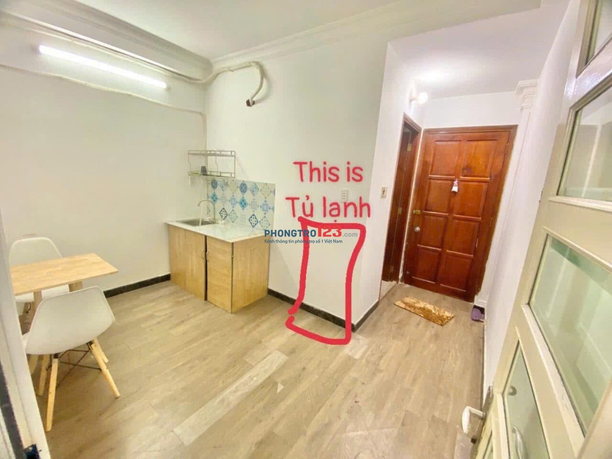 CHO THUÊ PHÒNG TRỌ 1 PHÒNG NGỦ, RIÊNG BẾP, CỬA SỔ LỚN NHIỀU ÁNH SÁNG – TRẦN QUANG DIỆU, Q3