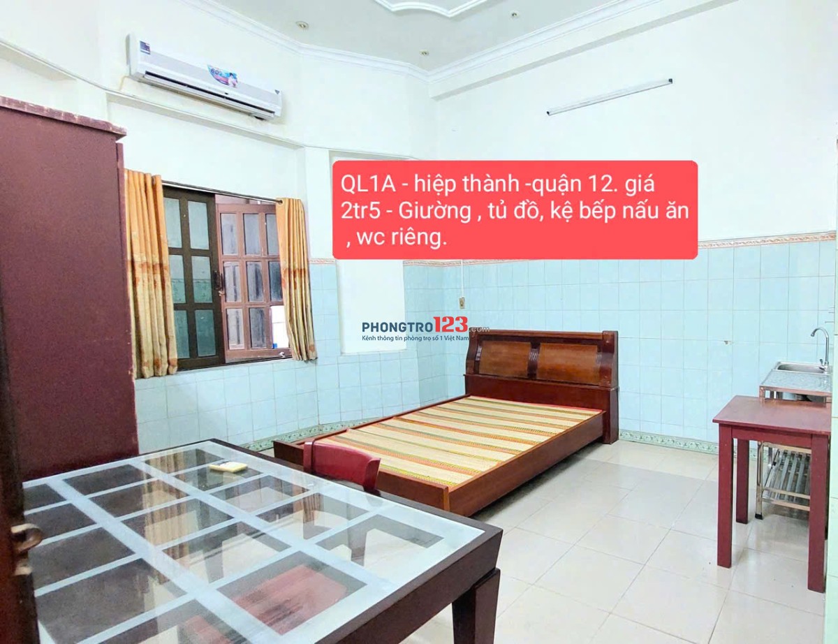 HIỆP THÀNH có phòng 1tr9 và 2tr5 đều ở trệt