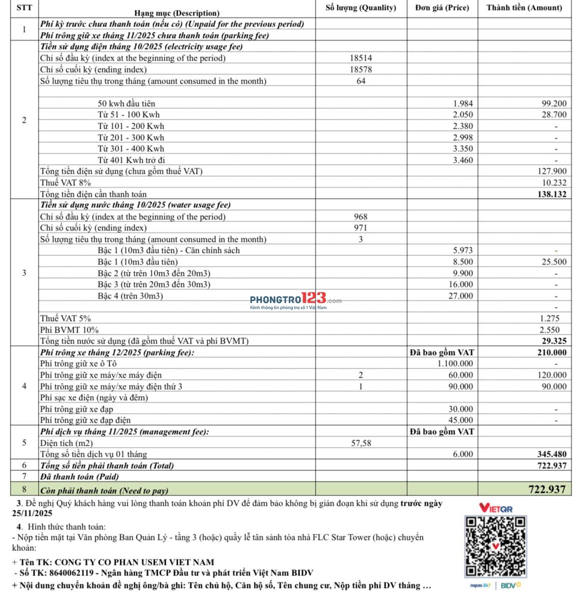 FLC 418 QUANG TRUNG CHO THUÊ CĂN 58M (2N1WC) - (chính chủ cho thuê)