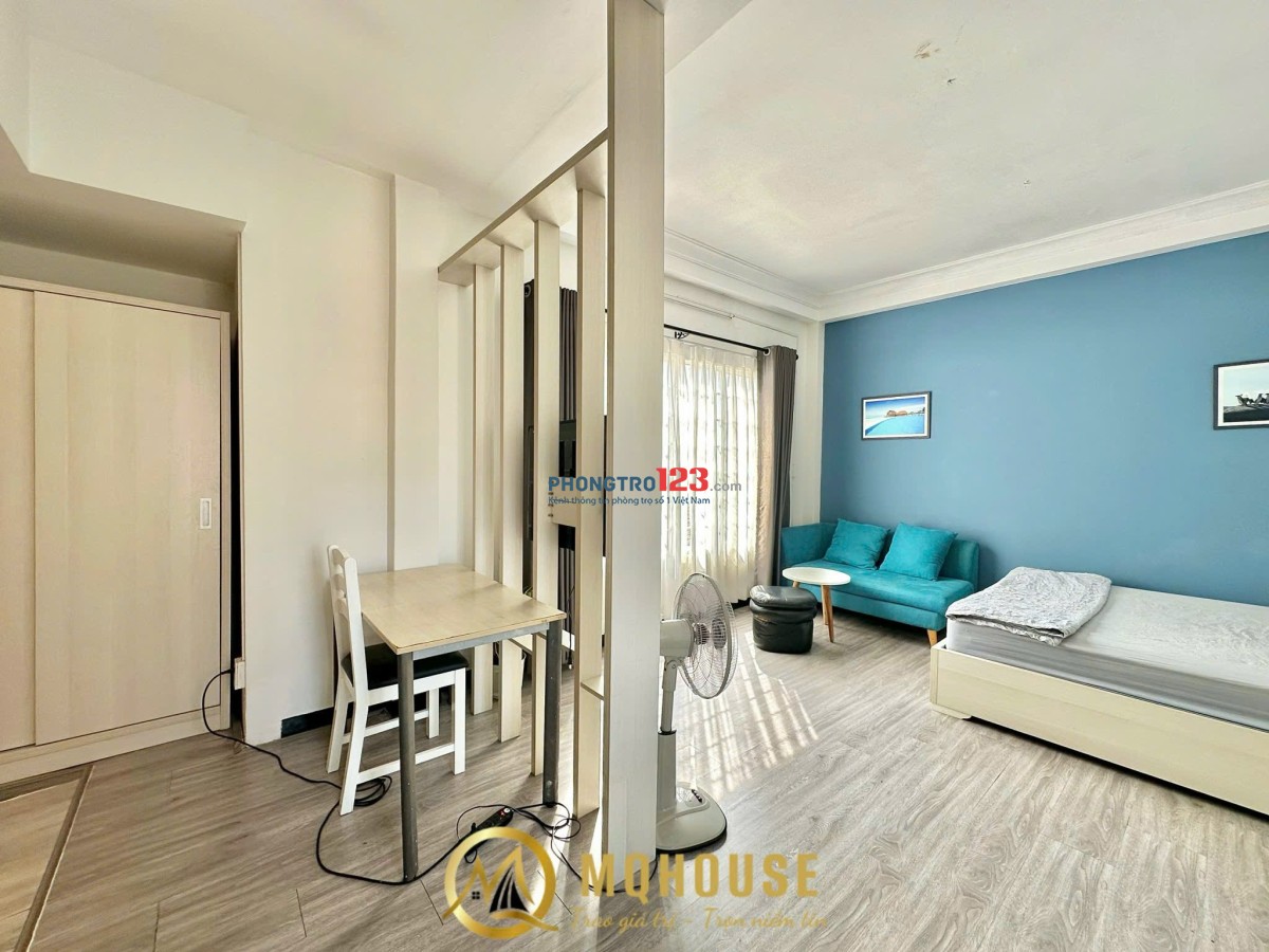 Căn Hộ 1Pn 55m2 balcony máy giặt riêng cửa sổ trời, dọn phòng hằng tuần Nhà thờ Đức Bà, Bason