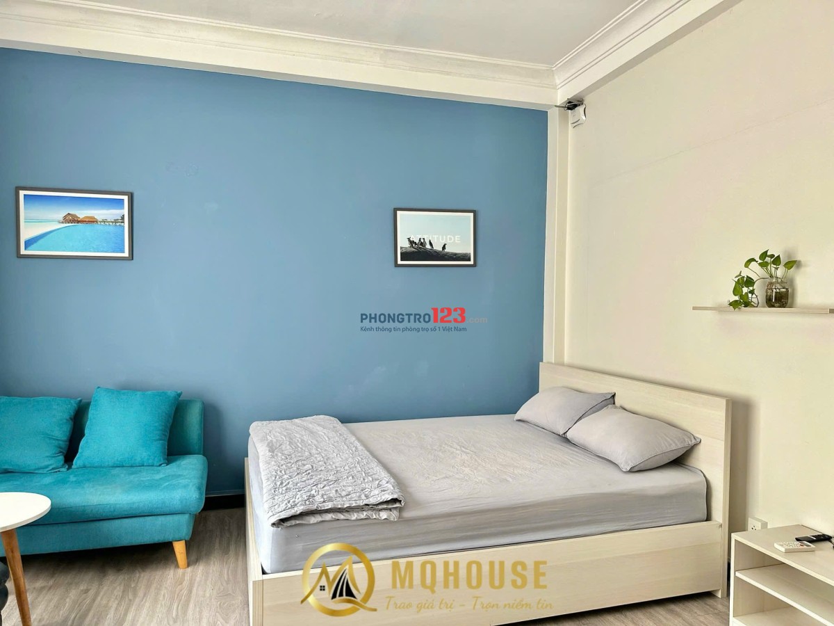 Căn Hộ 1Pn 55m2 balcony máy giặt riêng cửa sổ trời, dọn phòng hằng tuần Nhà thờ Đức Bà, Bason