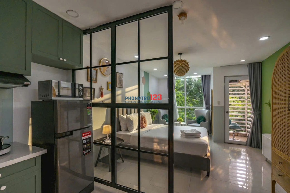 Cho Thuê Căn hộ 1PN Ban Công – Full Nội Thất Cao Cấp – Máy Giặt Riêng – Gần Etown Cộng Hòa