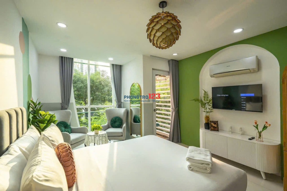 Cho Thuê Căn hộ 1PN Ban Công – Full Nội Thất Cao Cấp – Máy Giặt Riêng – Gần Etown Cộng Hòa