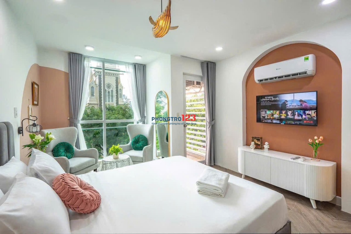 Cho Thuê Căn hộ 1PN Ban Công – Full Nội Thất Cao Cấp – Máy Giặt Riêng – Gần Etown Cộng Hòa