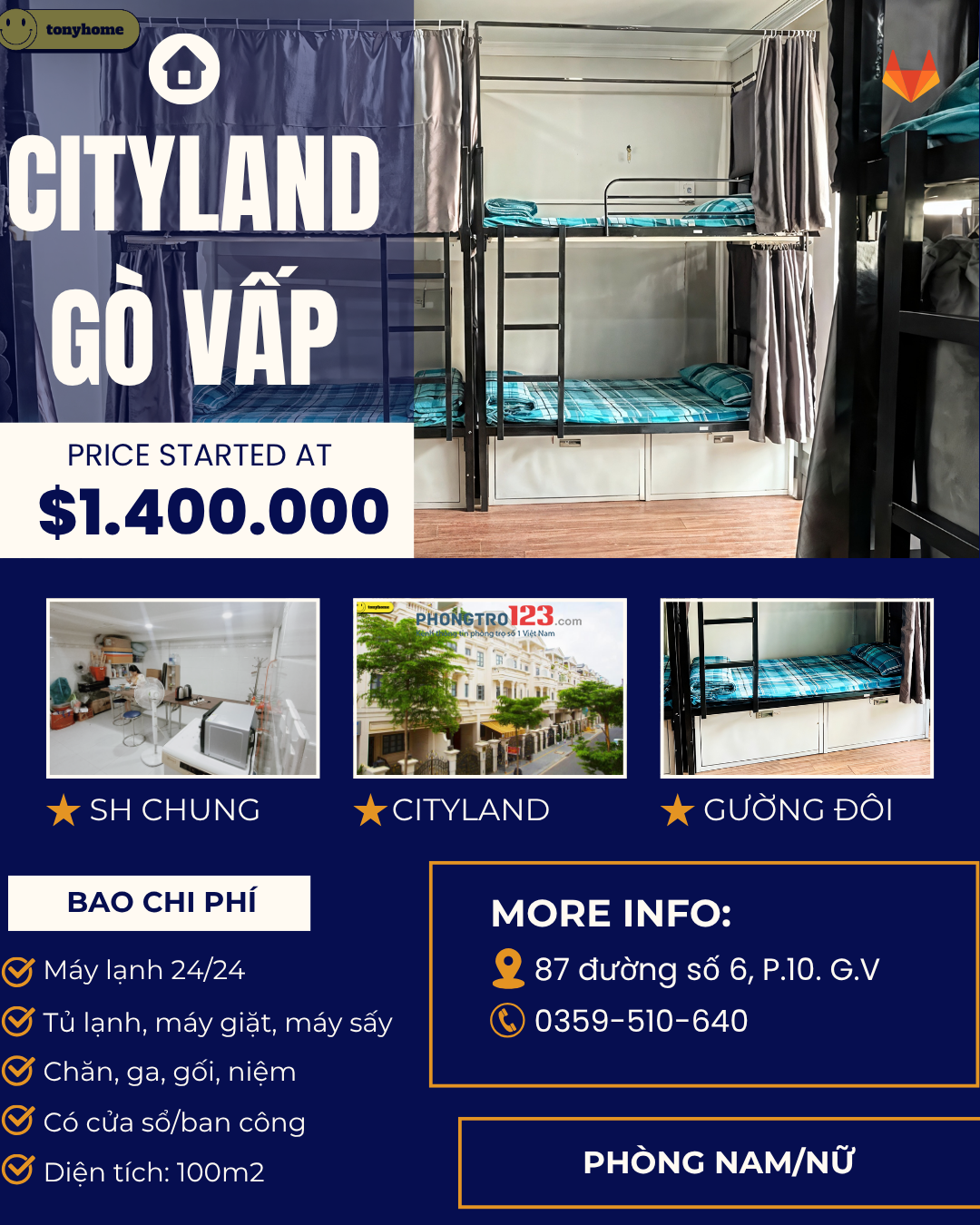 KHU CITYLAND GÒ VẤP - KTX SẠCH SẼ - TRỌN GÓI - GẦN LOTTER MARK NGUYỄN VĂN LƯỢNG - BAN CÔNG & CỬA SỔ