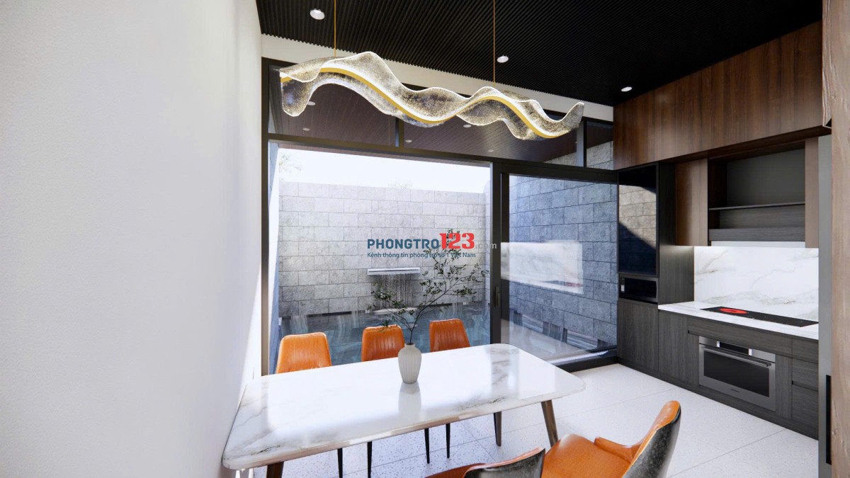 Cho thuê villa hồ bơi mới xây 4PN, giá 30tr có bếp và bồn tắm trong các phòng