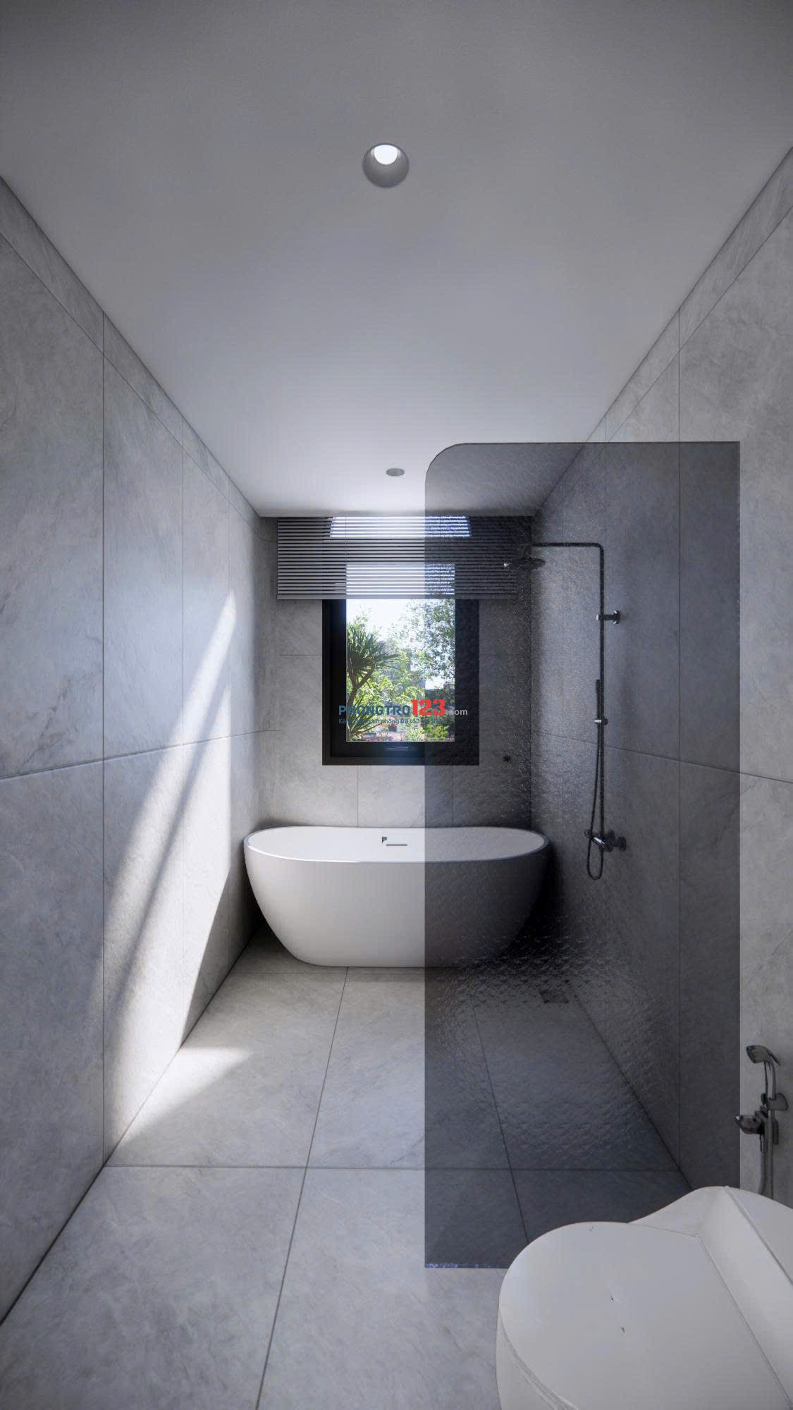 Cho thuê villa hồ bơi mới xây 4PN, giá 30tr có bếp và bồn tắm trong các phòng