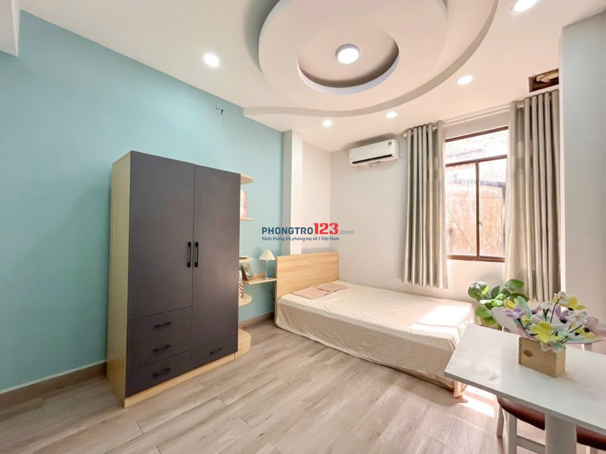 Cho thuê phòng trọ full nội thất cửa sổ Q1 gần công viên Lê Văn Tám, vòng xoay Điện Biên Phủ