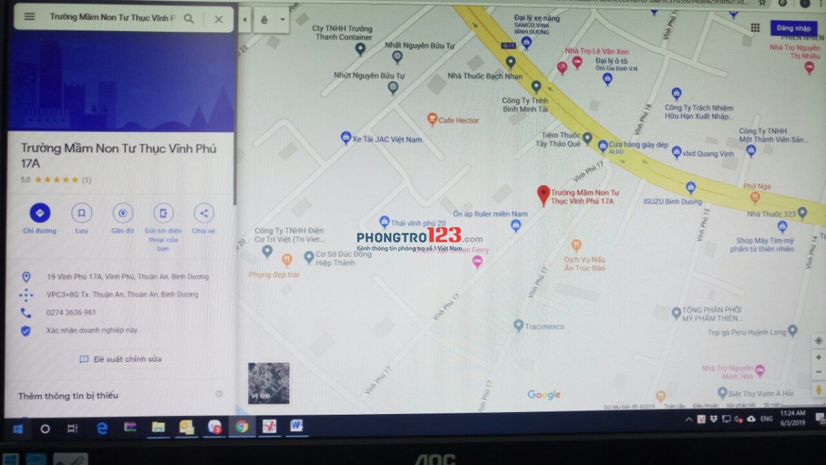 Phòng trọ nằm trong KDC yên tĩnh, an ninh. Cách ngã tư Bình Phước 1km