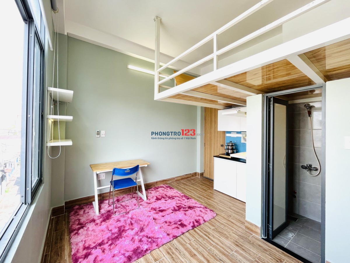 PHÒNG GÁC LỮNG 25m2 FULL NỘI THẤT NGUYỄN KHUYẾN GẦN HỌC VIỆN CÁN BỘ