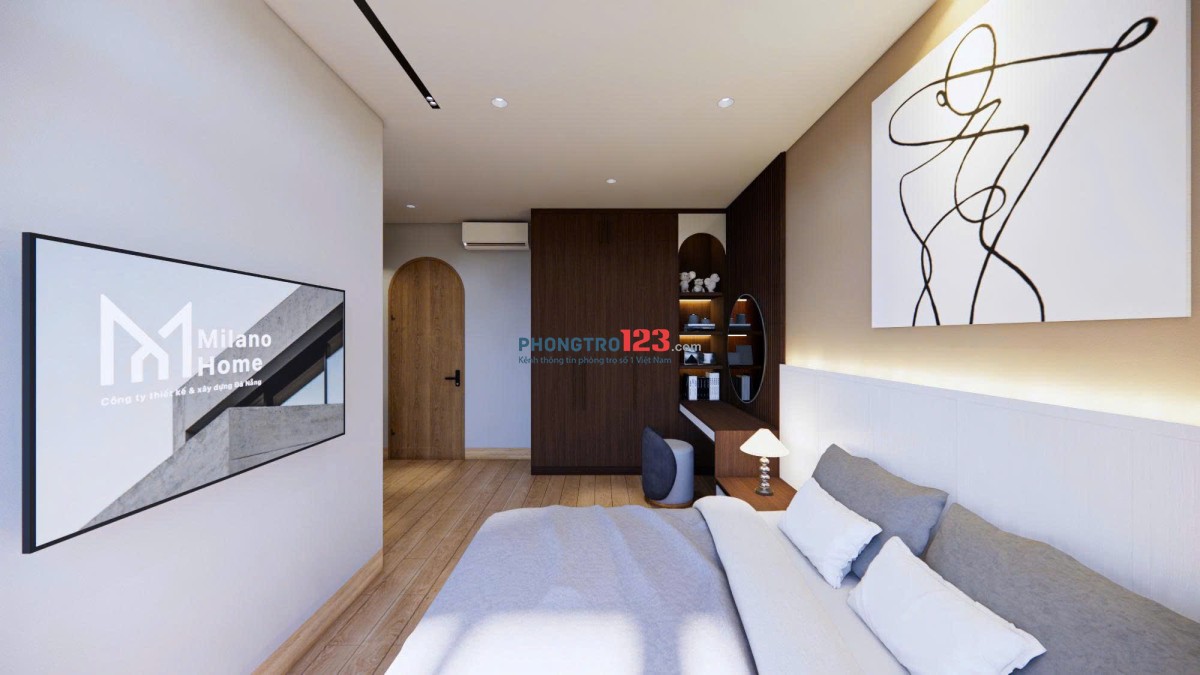 Cho thuê villa hồ bơi mới xây 4PN, giá 30tr có bếp và bồn tắm trong các phòng