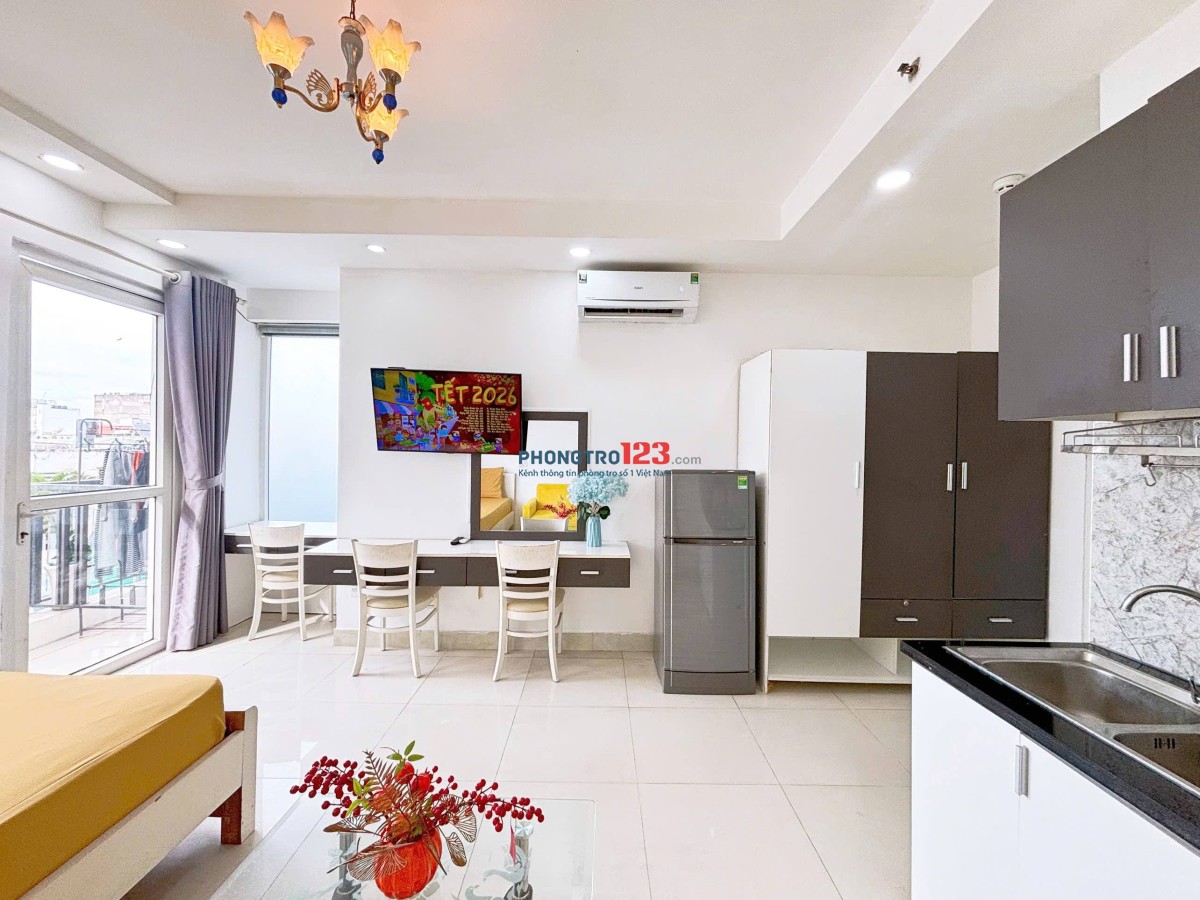 CĂN HỘ MINI CÓ BAN CÔNG 35m2, NỘI THẤT ĐẦY ĐỦ, THOÁNG MÁT, RỘNG RÃI