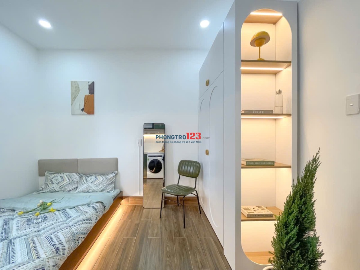 Căn hộ studio ban công máy giặt riêng full nội thất gần cv lê thị riêng ngã tư bảy hiên tân bình