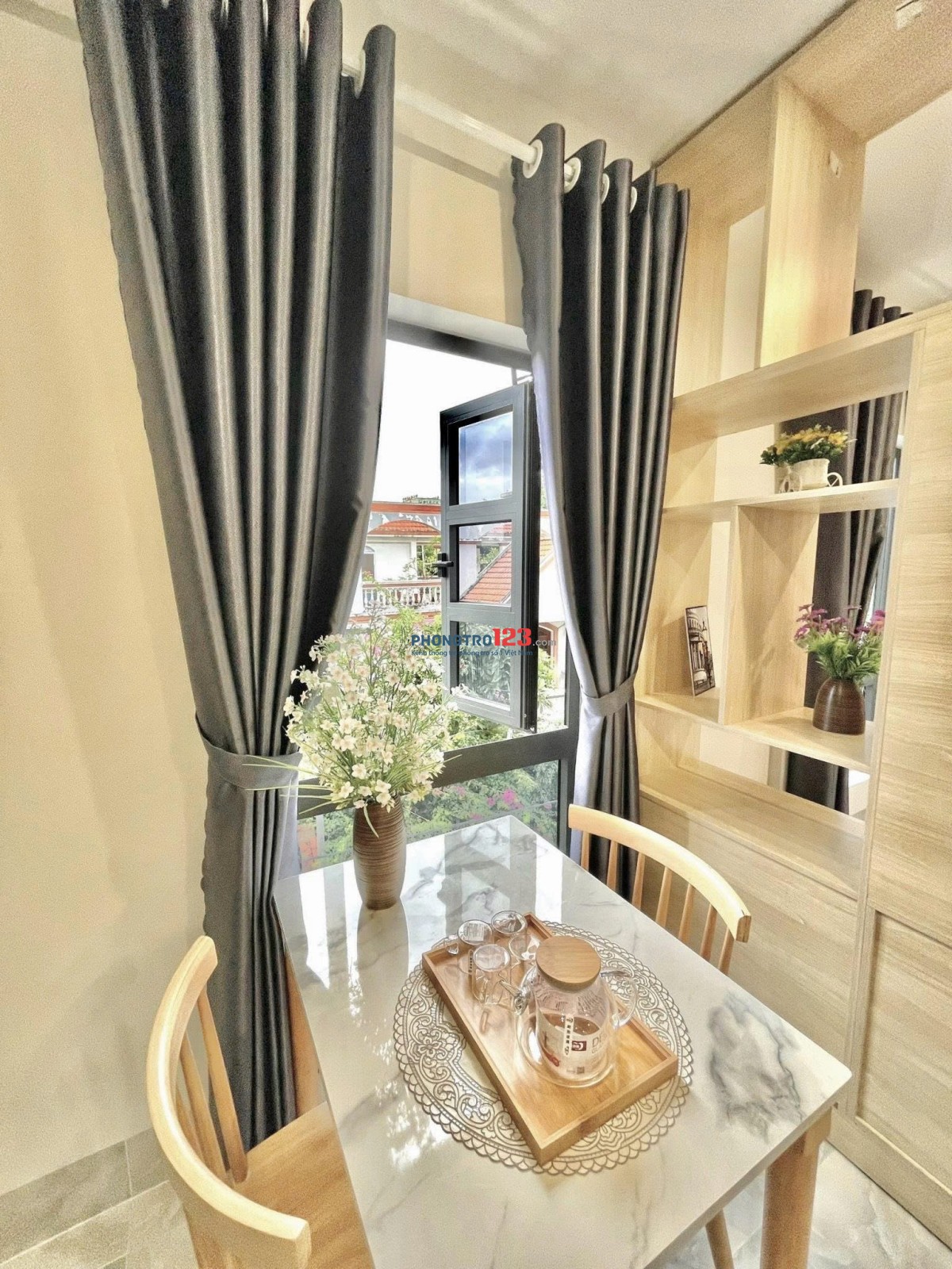 Căn hộ dịch vụ siu xinh xắn với chất nhà full nội thất