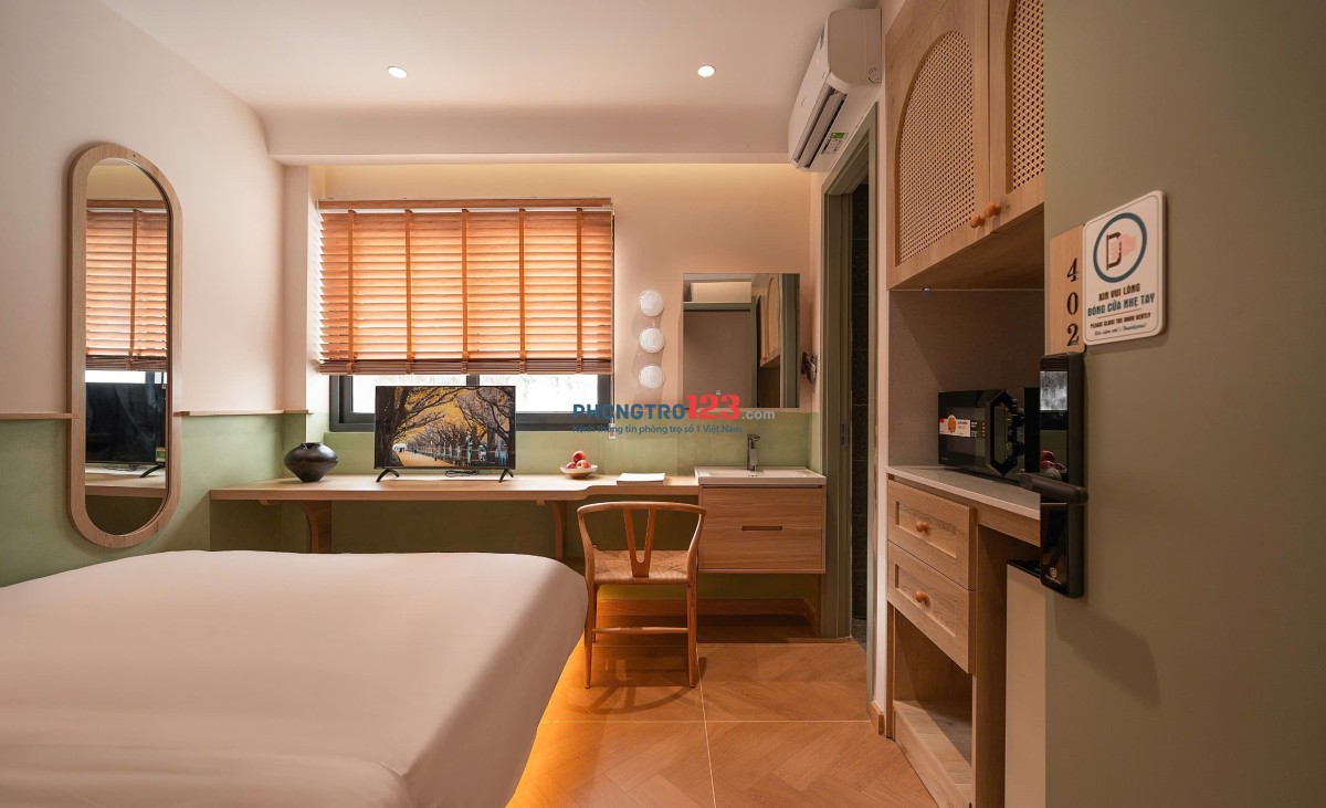 Căn hộ studio cửa sổ lớn full nội thất gần cv Hoàng Văn Thụ, Lăng Cha Cả quận Tân Bình