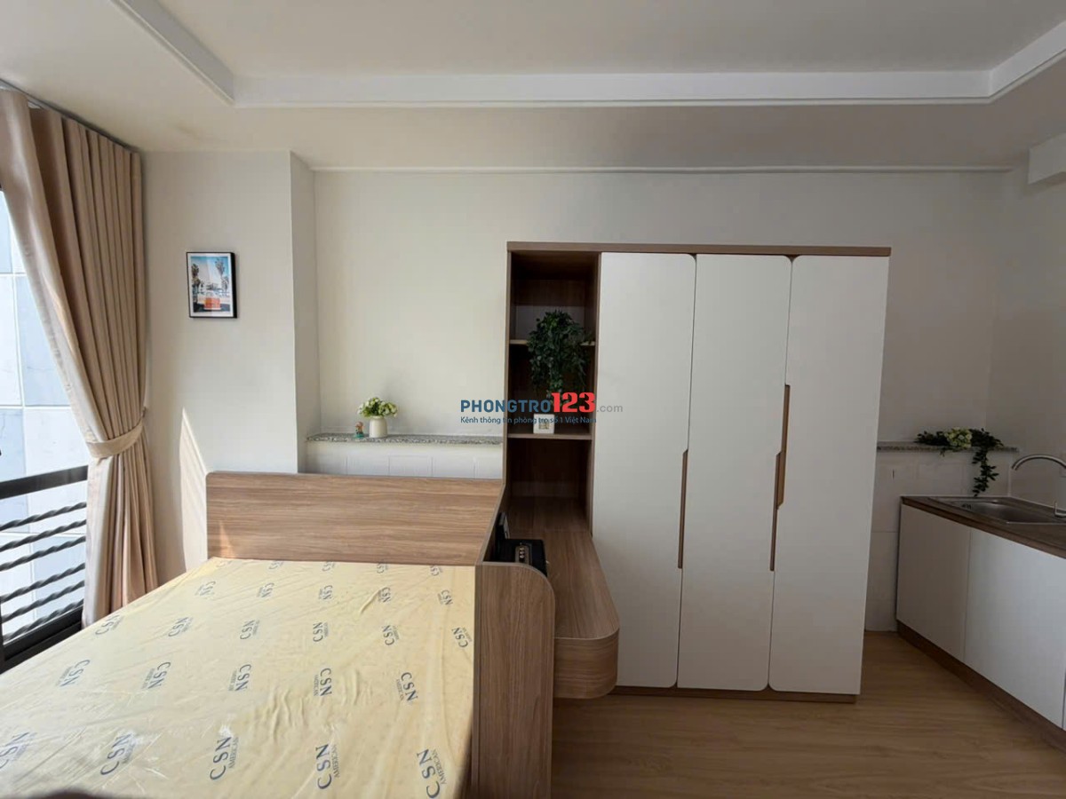 TRỌ BÌNH THẠNH GẦN CHỢ BÀ CHIỂU STUDIO 32m2 BAN CÔNG THOÁNG SÁNG HOÀNG HOA THÁM BÌNH THẠNH