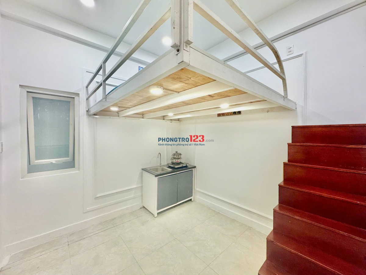 PHÒNG TRỌ CÓ GÁC LỬNG THOÁNG MÁT, FULL NỘI THẤT, CÓ BẾP & WC RIÊNG, 28 PHẠM VĂN CHIÊU