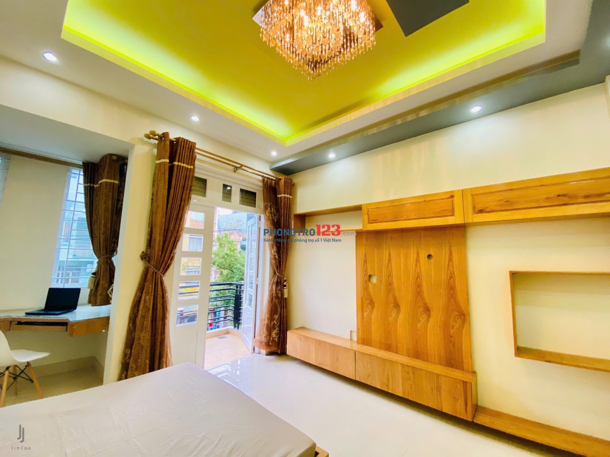 TRỌ BÌNH THẠNH GẦN CHỢ BÀ CHIỂU STUDIO 36m2 BAN CÔNG THOÁNG FULL NỘI THẤT HÒA HOA THÁM BÌNH THẠNH