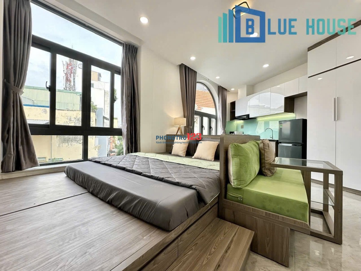 CHO THUÊ CĂN HỘ MỚI NHIỀU CỬA SỔ 35m2 Ở GẦN CẦU THỊ NGHÈ THUẬN TIỆN DI CHUYỂN QUẬN 1, 3