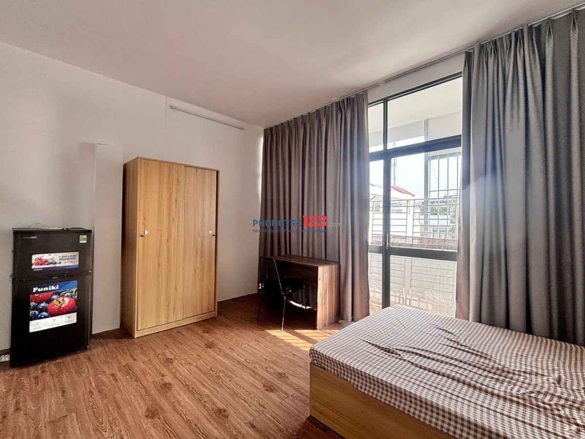 CĂN HỘ DỊCH VỤ CHO THUÊ DẠNG PHÒNG BAN CÔNG, FULL NT, NGAY NGUYỄN DUY TRINH, GẦN NHÀ THỜ TÂN LẬP, 4X