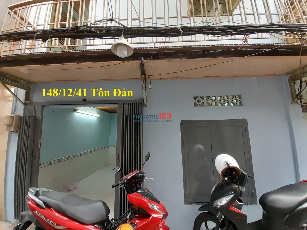 Cho thuê nhà quận 4 (hẽm 148 - 2 sẹc) diện tích 20 mét vuông (5 x 4), hẽm trước nhà 2m