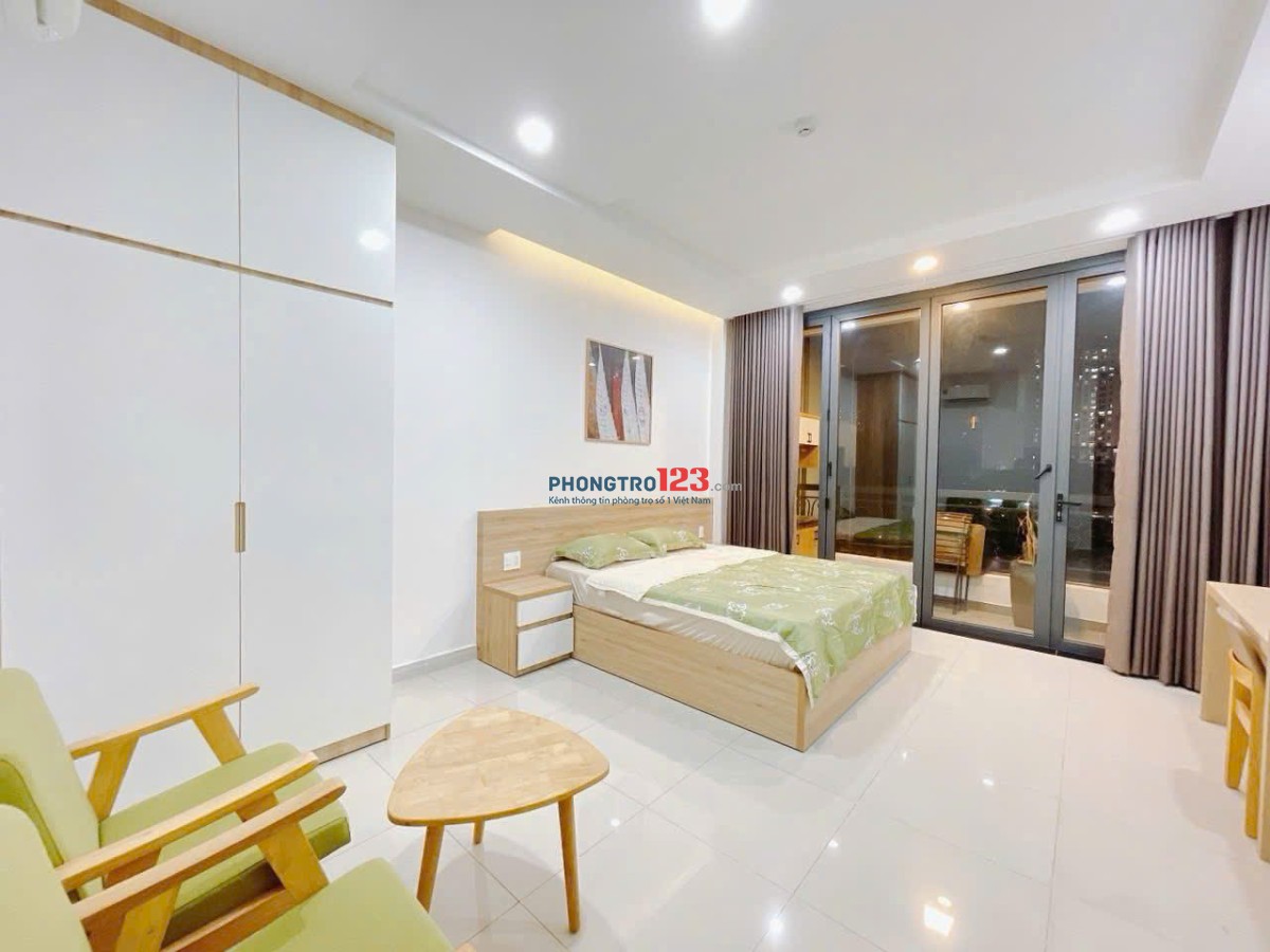 TRỌ BÌNH THẠNH GẦN CHỢ BÀ CHIỂU, ĐH VĂN LANG STUDIO 36m2 BAN CÔNG RỘNG NƠ TRANG LONG BÌNH THẠNH