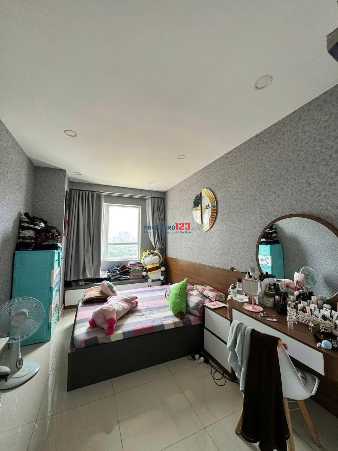 Chung cư RuBy, Tân Bình: Căn 55m2, 1p ngủ, Nội thất, ban công, 8tr