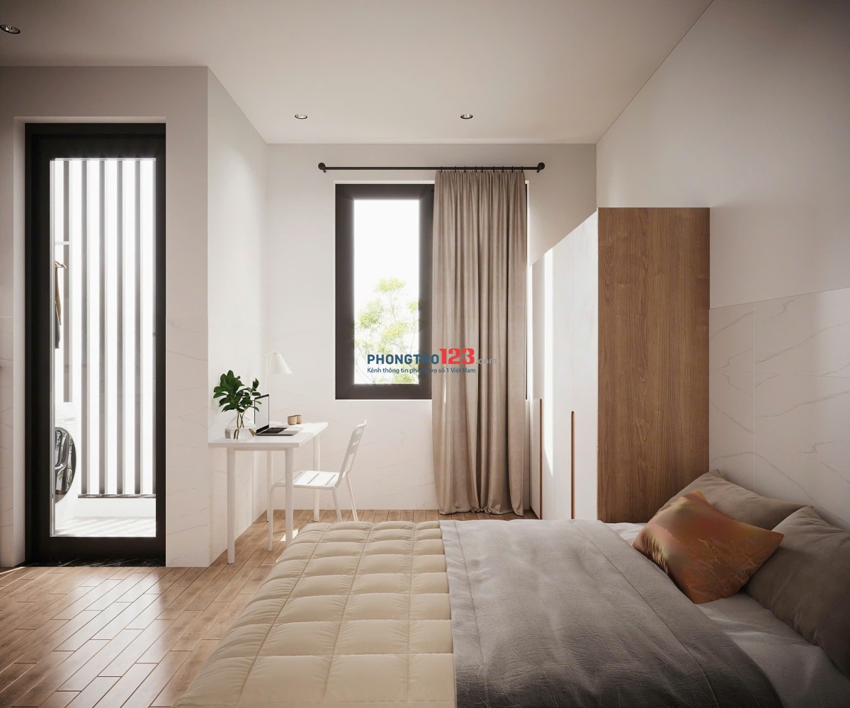 Cho thuê căn hộ mini full nội thất, mới xây, nhiều cửa sổ thoáng mát