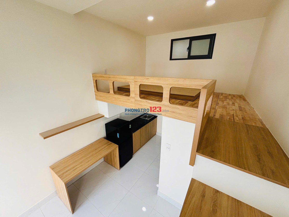 Cho thuê phòng trọ có gác - duplex mới tinh 30m2 siu thoáng
