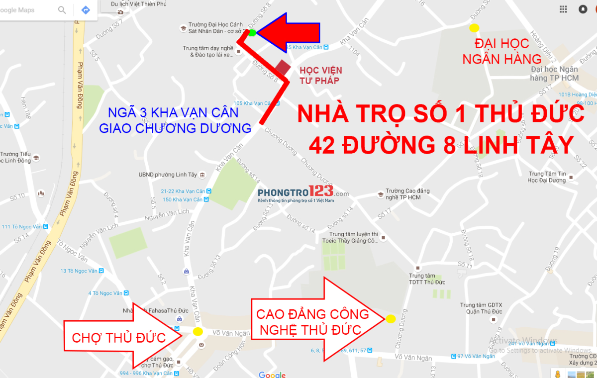 Nhà trọ trung tâm Linh Tây, Thủ Đức có gác, an ninh thoáng mát