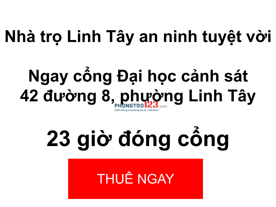 Nhà trọ trung tâm Linh Tây, Thủ Đức có gác, an ninh thoáng mát