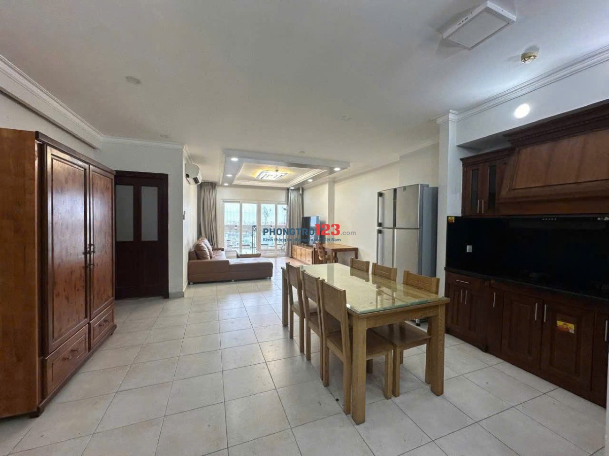 Chung cư Screc, Trường Sa, Q3: 98m2, 3p ngủ, máy lạnh, 15triệu