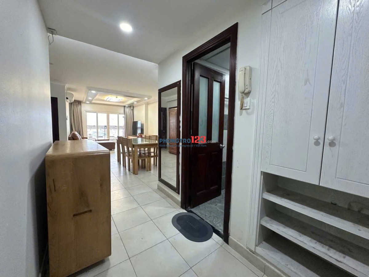 Chung cư Screc, Trường Sa, Q3: 98m2, 3p ngủ, máy lạnh, 15triệu