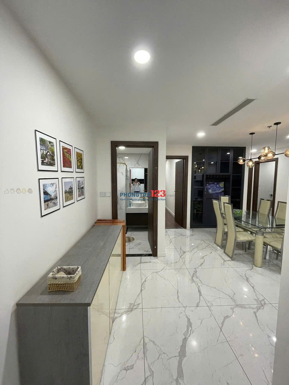 Chung cư Kingston, Hoàng Văn Thụ, PN: 85m2, 2p ngủ, full nội thất, 19triệu