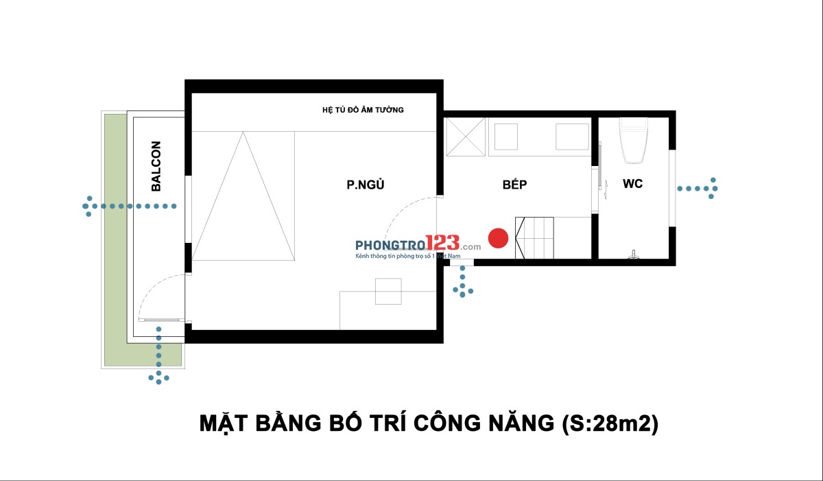 VIEW TRIỆU ĐÔ NGAY PHÚ NHUẬN – BAN CÔNG RIÊNG, BẾP TÁCH BIỆT, CHỈ 6TR CHO CĂN PHÒNG 28M2