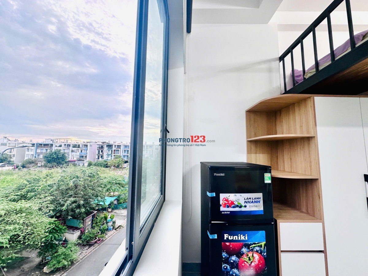 Cho thuê phòng gác sinh viên ban công máy giặt riêng KDC yên tĩnh