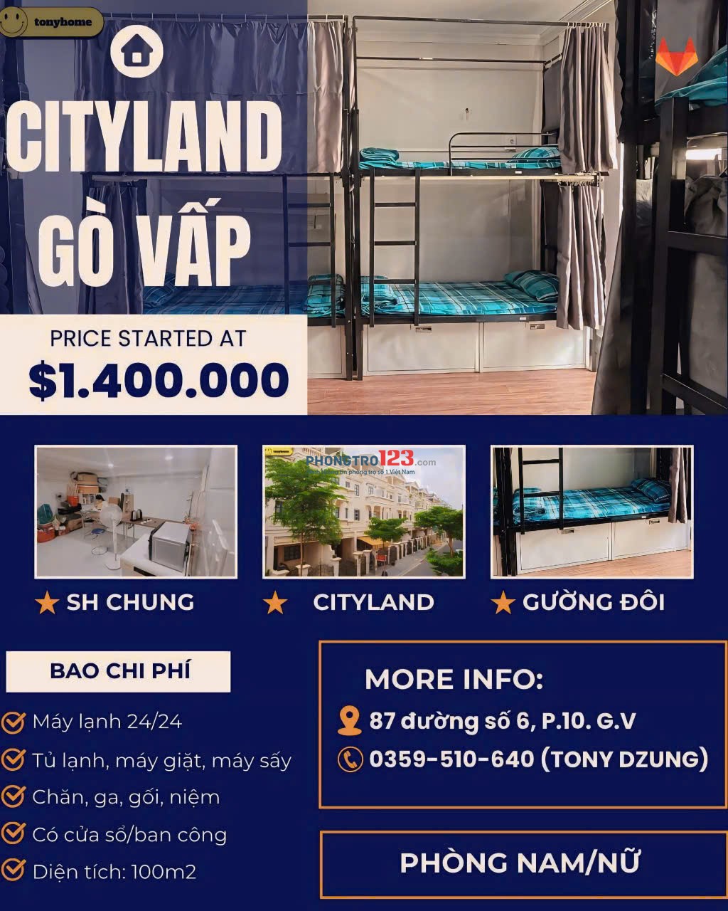 KTX TRỌN GÓI - CITYLAND PARK HILLS - FREE XE, NHÀ XE RỘNG RÃI (Có sạc xe điện)