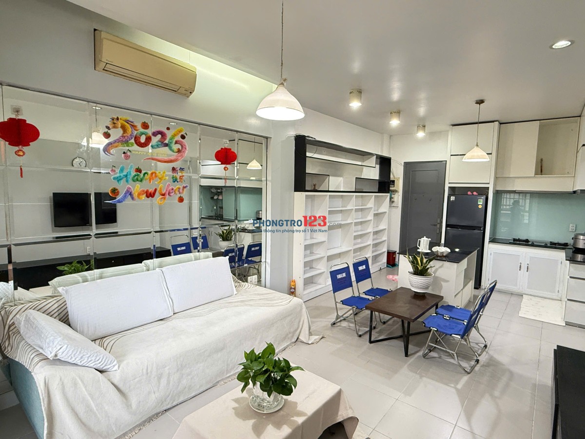 Cho thuê CC Phan Văn Trị (p2, Q5 cũ) 56m2, 2PN + 1WC, giá 12 triệu, đầy đủ nội thất