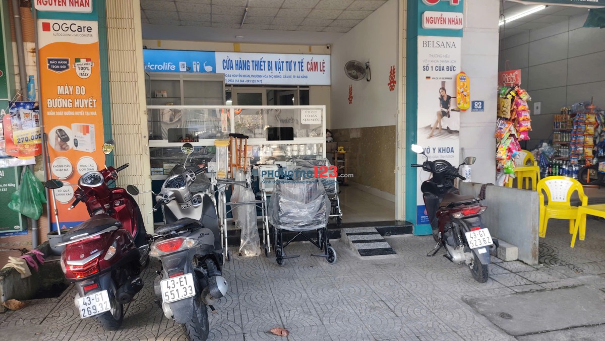 CHO THUÊ 40m2 MẶT TIỀN NHÀ 84 NGUYỄN NHÀN, PHƯỜNG CẨM LỆ, ĐÀ NẴNG