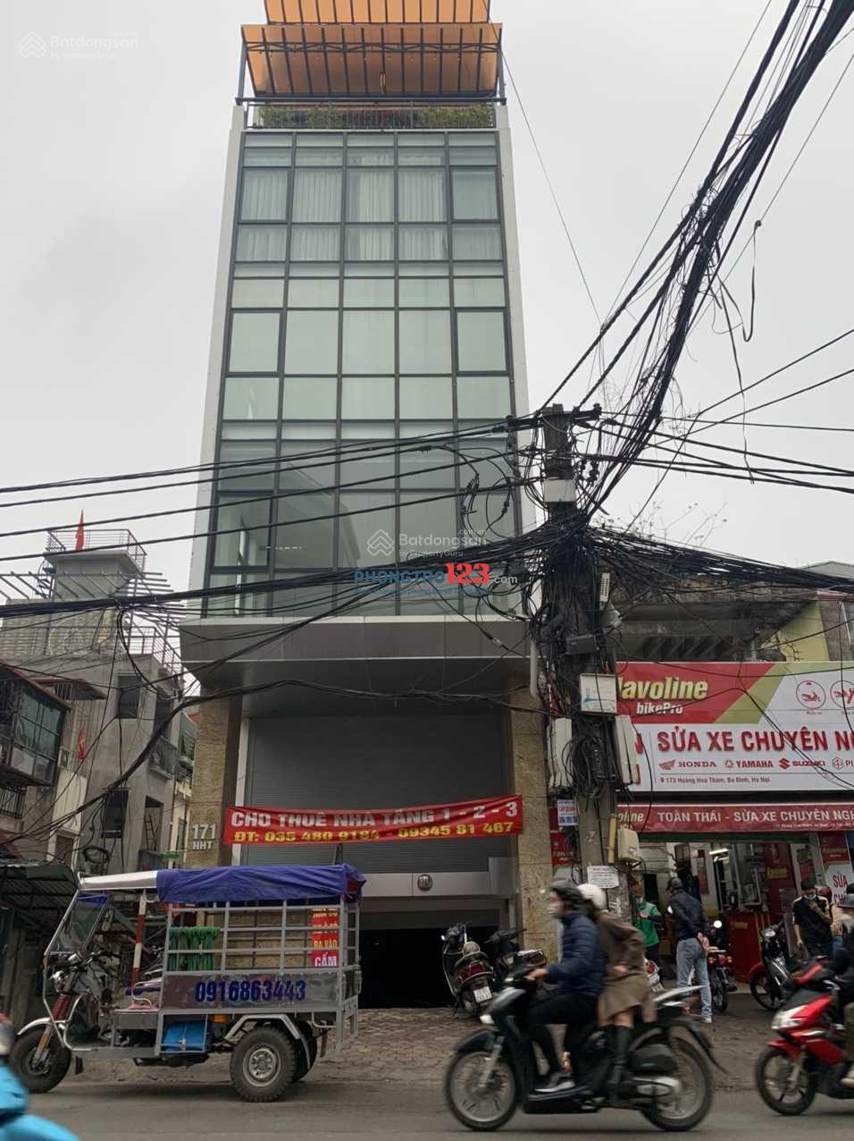 Cho thuê văn phòng toà nhà 9 tầng (100m2) mặt đường Hoàng Hoa Thám-HN
