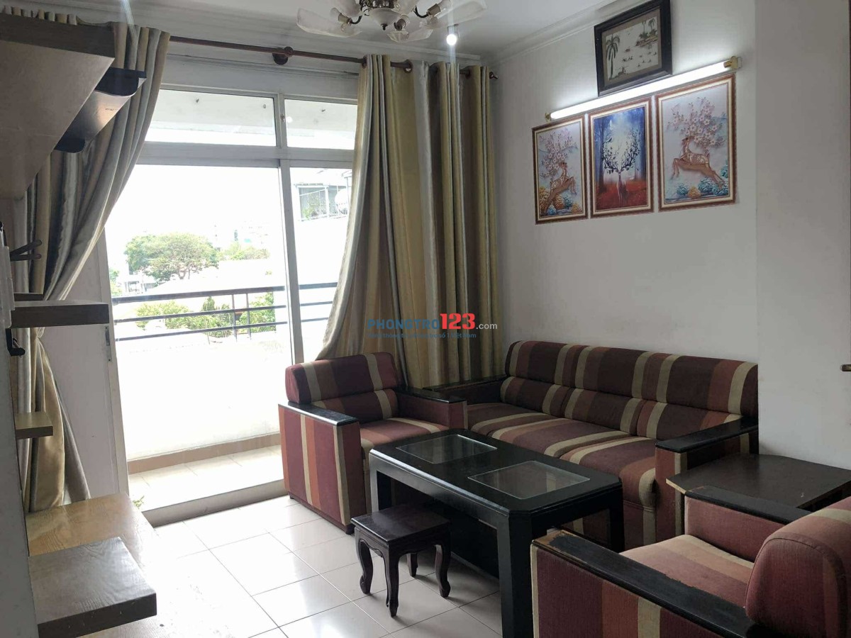 Cần cho thuê gấp căn hộ Phúc Thịnh Quận 5, Dt : 76 m2, 2PN, Giá : 10.5 tr/th