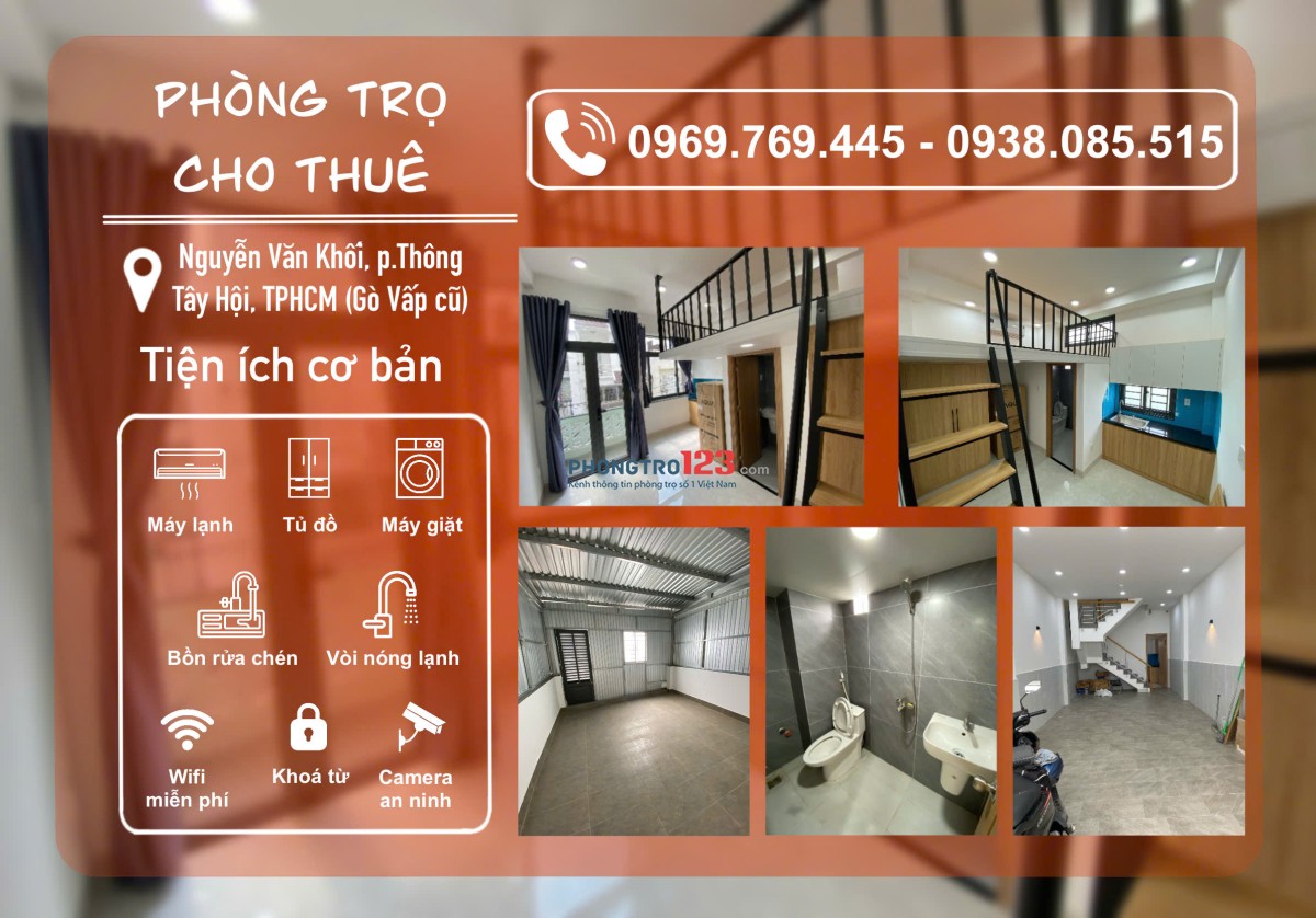 Chính chủ cho thuê Studio Giá 3x Full Nội Thất, Siêu Xịn Ngay Nguyễn Văn Khối, Gò Vấp, TP.HCM