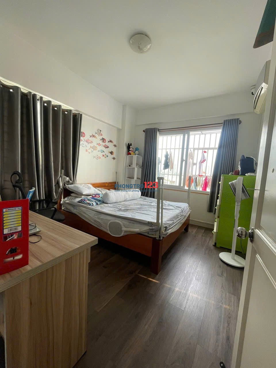 Chung cư 10A Trần Nhật Duật, Q1: 65m2, 9tr/tháng, full NT, 1PN rộng