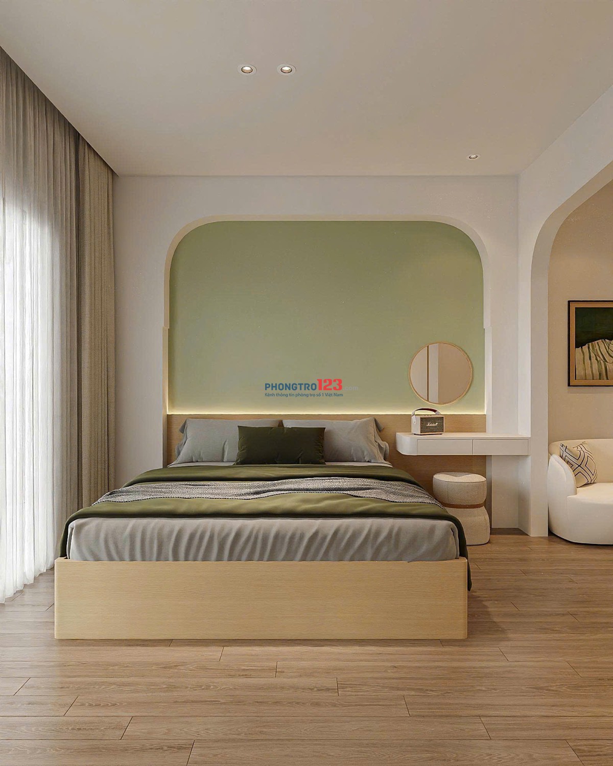 Studio Siêu Đẹp Full Nội Thất Thiết Kế Hiện Đại