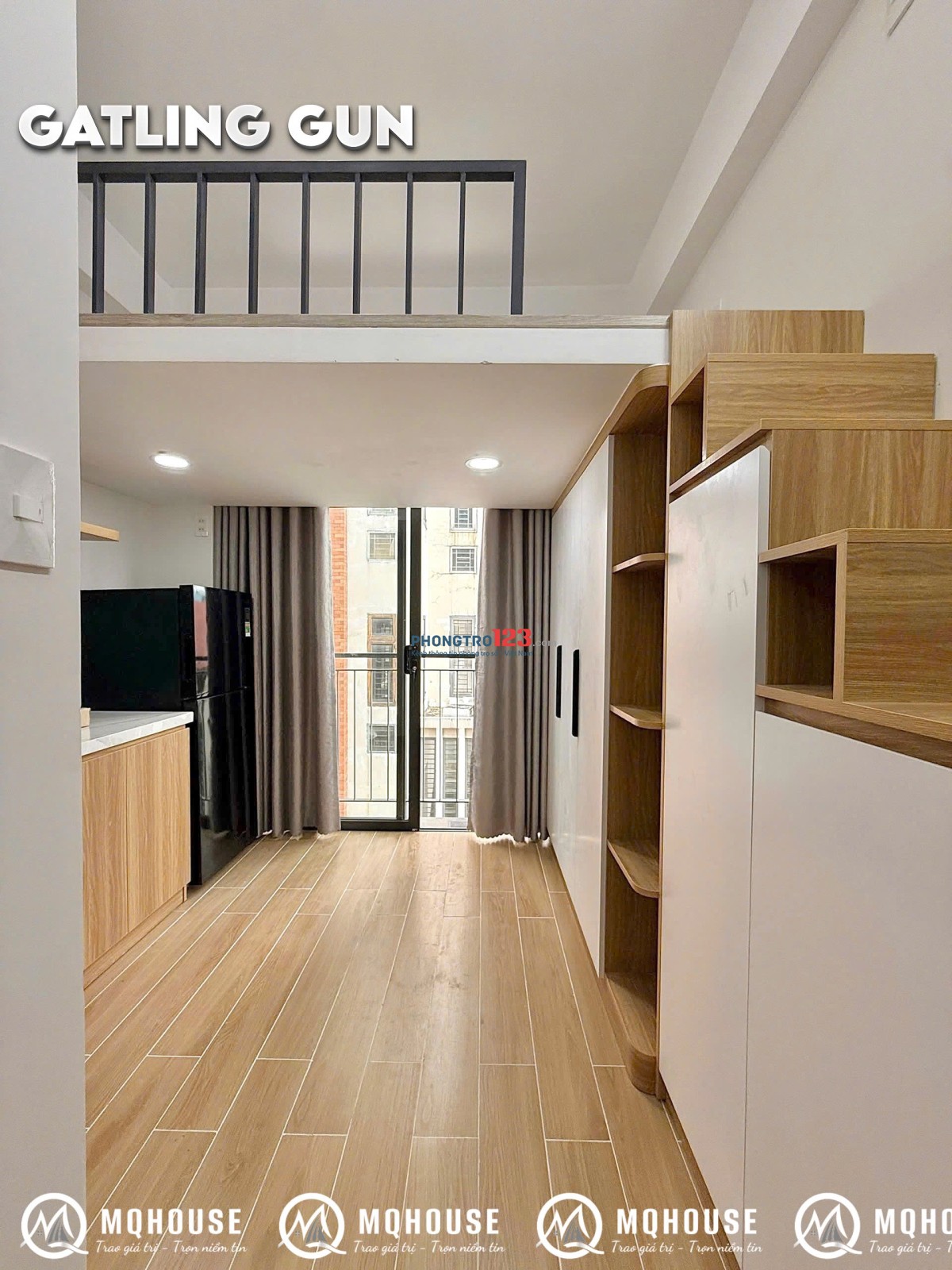 Cho thuê phòng có gác - Ban công - Full Nội Thất mới 100% Hẻm ốc Đào Nguyễn Trãi Quận 1