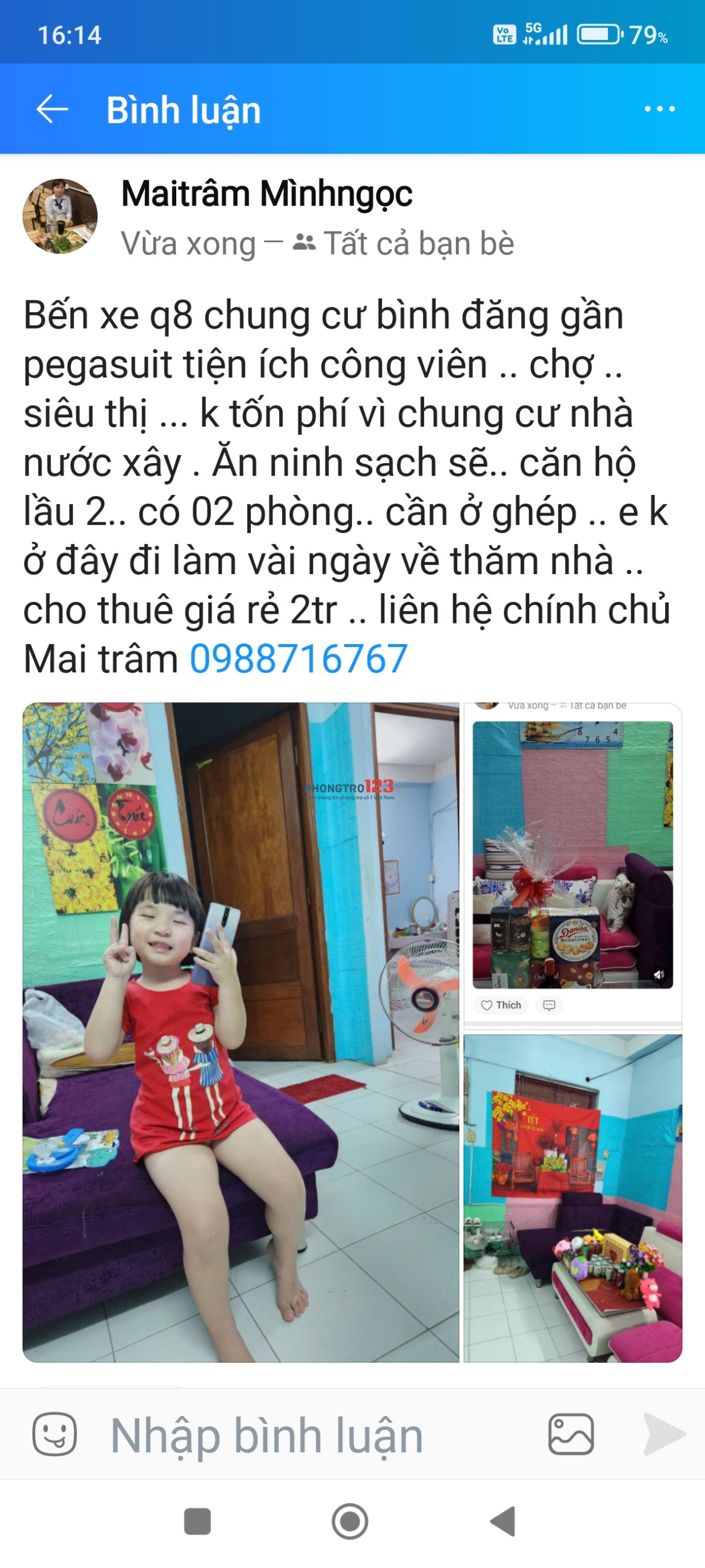 Nhà có 1 phòng trống cần ở ghép