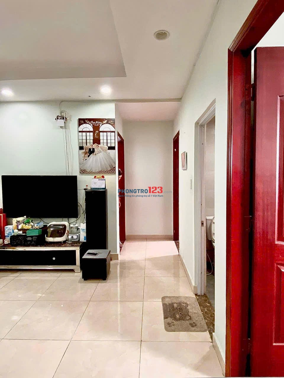 Chung cư Screc, Trường Sa, Q3: 105m2, 3p ngủ, máy lạnh, 15triệu